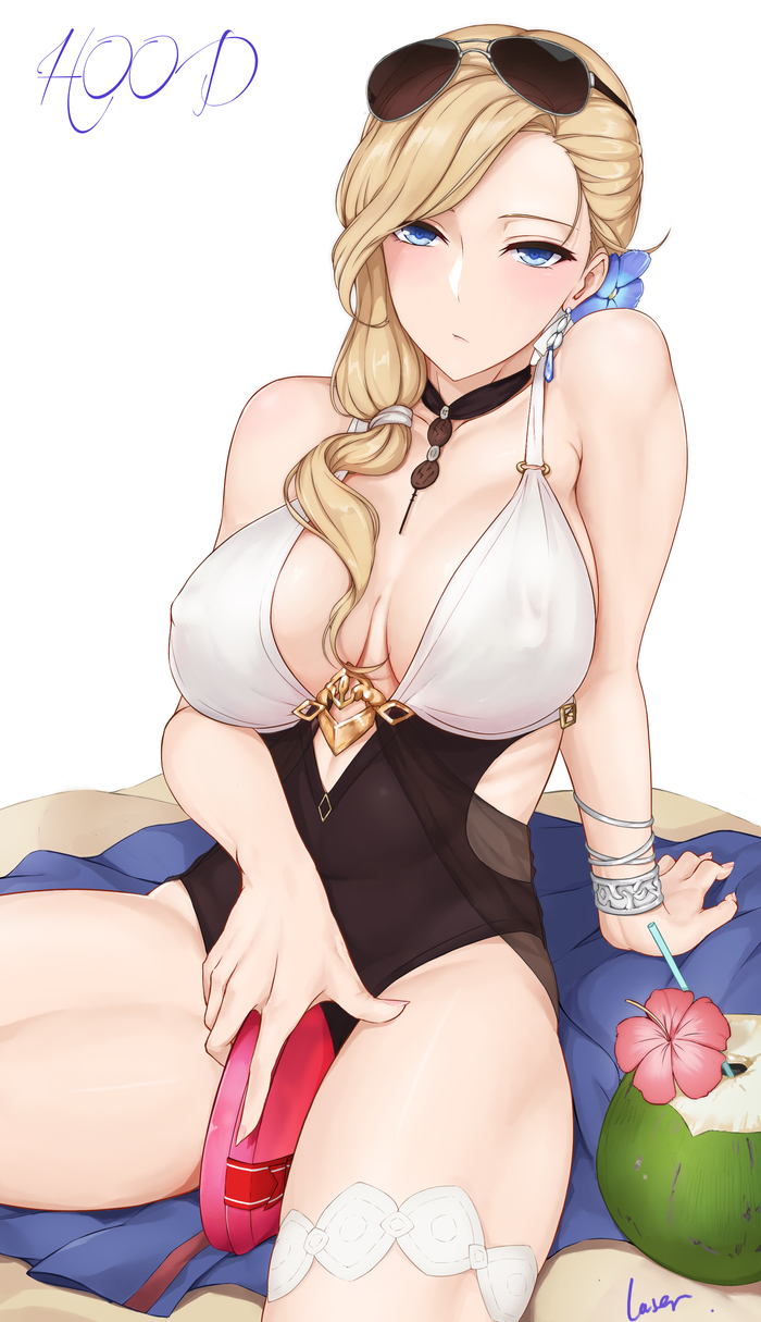 Hood - NSFW, Azur lane, Hms Hood, Sugoi dekai, Anime art, Anime, Art, Summer