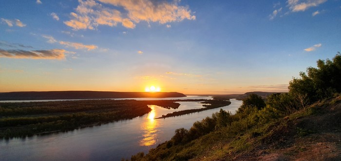 Samara. - My, Samara, Sunset, Volga, Observation deck, Volga river