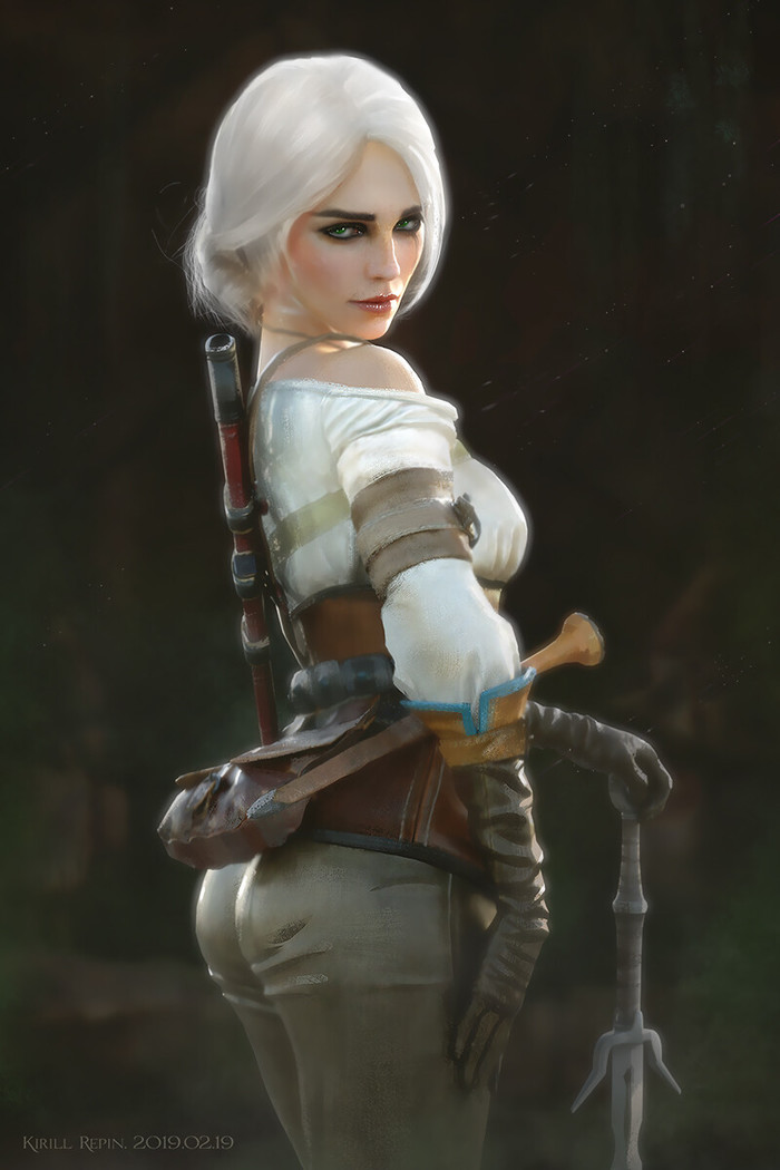 Ciri - Art, Drawing, Witcher, The Witcher 3: Wild Hunt, Ciri, Games, Fantasy, Kirill Repin