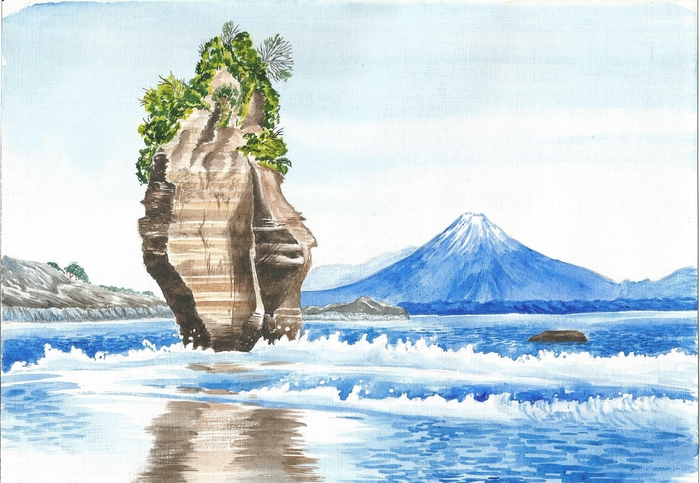 New Zealand - My, New Zealand, Watercolor, Drawing, Sea, Shore, Landscape, Nature