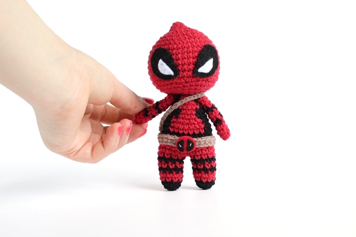 Knitted super heroes - My, Spiderman, Batman, Deadpool, Marvel, Needlework without process, Amigurumi, Knitting, Superheroes, Longpost