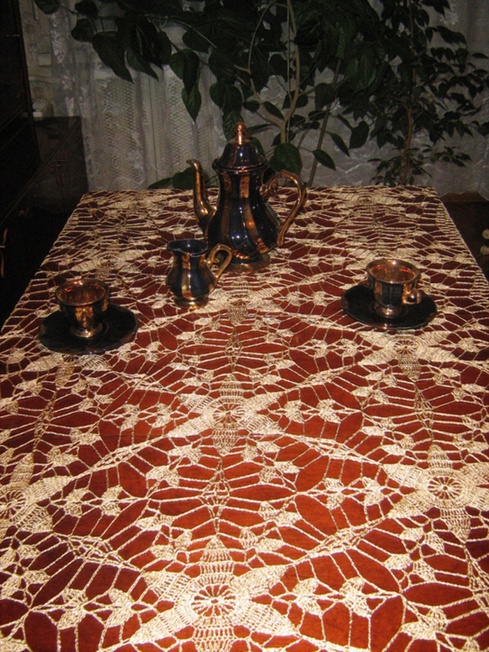 Openwork for home!!! - 1 tablecloth - My, Knitting, Longpost