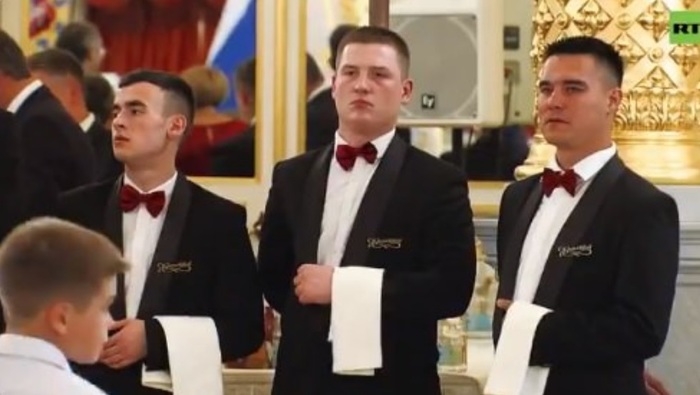 Waiters at a ceremony in the Kremlin. - Waiters, Kremlin, Reception, Russia, Screenshot