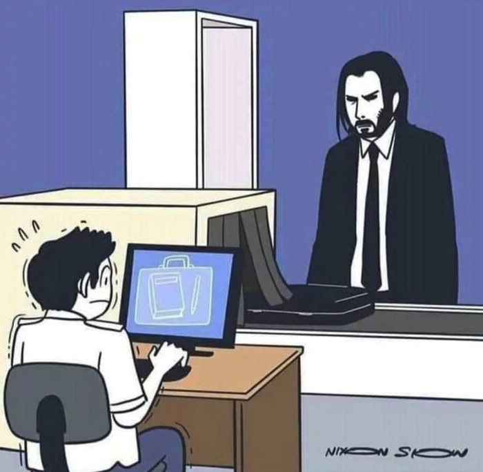 Maximum level of threat! He has... a pencil!!! - Keanu Reeves, John Wick, Pencil