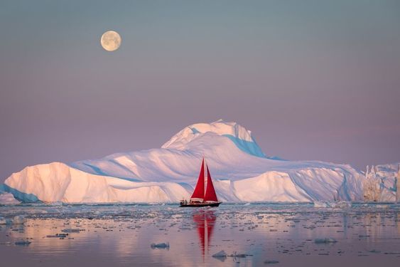 Scarlet Sails - Sail, Sailboat, Greenland, Ice