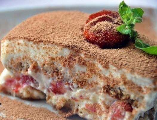 GENTLE STRAWBERRY TIRAMISU - My, Food, Tiramisu, Strawberry, Dessert, Recipe, Strawberry (plant)