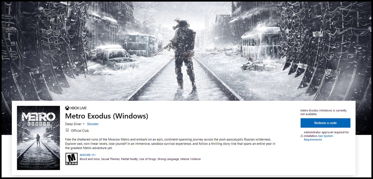 Metro Exodus Купить Ключ Epic Games