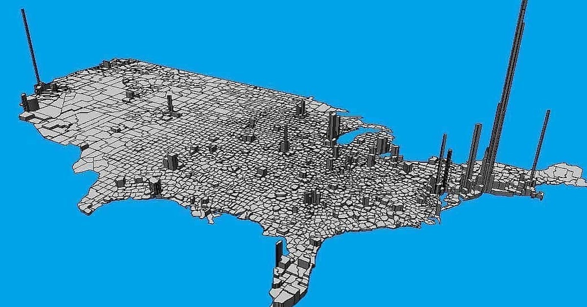 3 d maps. 3d карта. Карта США 3d. Карта объемная 3д. 3д карта плотности населения.