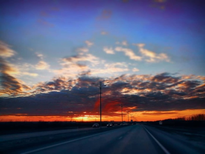 Sunset. One of many. - Road, Evening, The photo, Mobile photography, Sunset, My