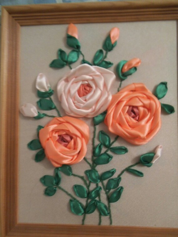 Hobby - My, Embroidery with ribbons, Unusual bouquets