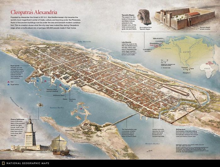 Alexandria at the time of Cleopatra. - Alexandria, Cleopatra, Reconstruction
