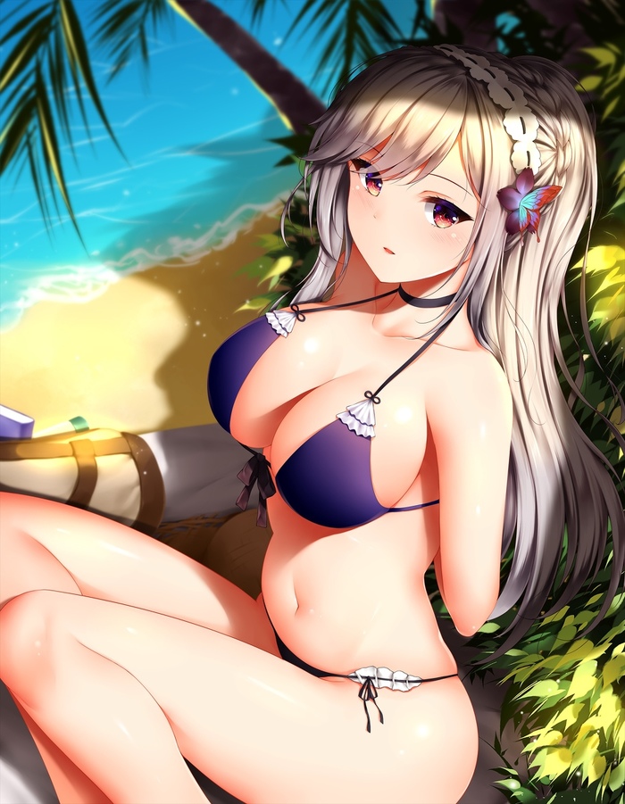 Dunkerque - NSFW, Azur lane, Dunkerque, Sugoi dekai, Anime art, Anime, Art, Swimsuit, Summertime, Summer