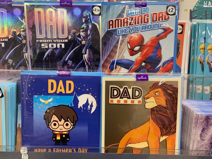 The perfect cards for Father's Day - Postcard, Father's day, Black humor, Humor, Batman, Harry Potter, Spiderman, The lion king