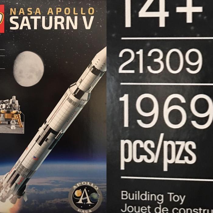 Lego model of the Saturn V rocket consists of 1969 parts - Lego, Rocket, Booster Rocket, Apollo 11