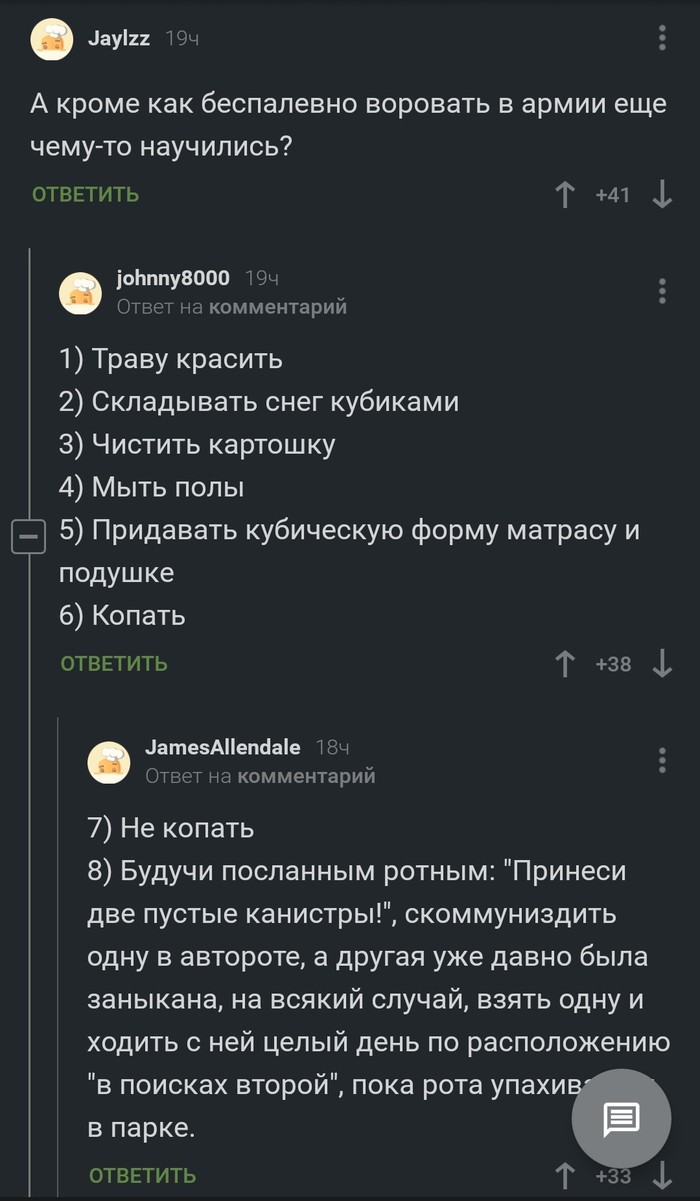 Чем бы солдат не занимался, лишь бы за....я - Армия, Комментарии на Пикабу, Все правда, Длиннопост, Скриншот