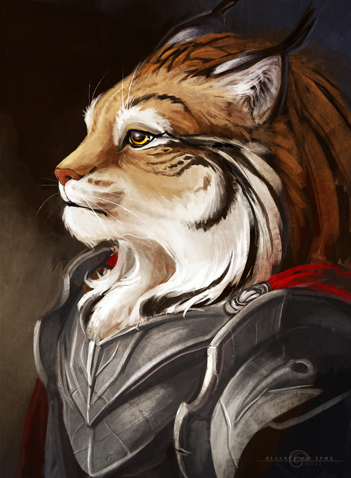 Portrait of warrior - Furry, Furry art, Furry feline, Furry lynx, Portrait, Warrior, Alsares