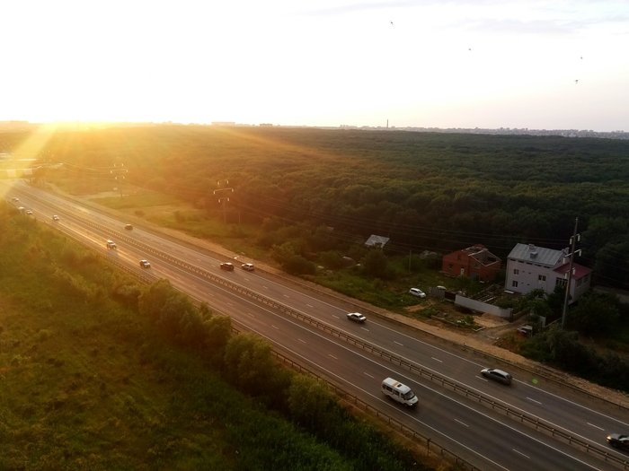 Sunset in Stavropol. - My, Sunset, Landscape, Russian roads, The sun, Longpost