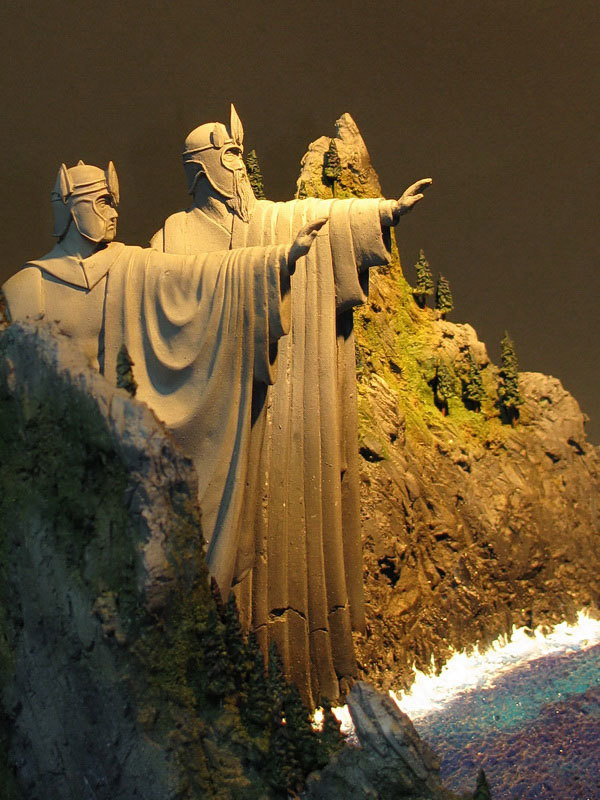 Diorama Guardians - the pillars of the Argonath. - Lord of the Rings, Argonate, Diorama, Longpost