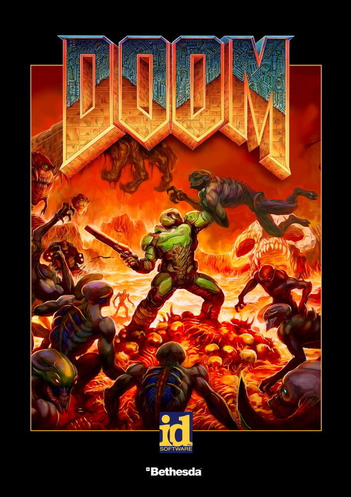 Anyone have a high quality doom poster like the one I've attached below? I want to print and hang on the wall - Doom 2, Brutal Doom, Doom, Doom 3