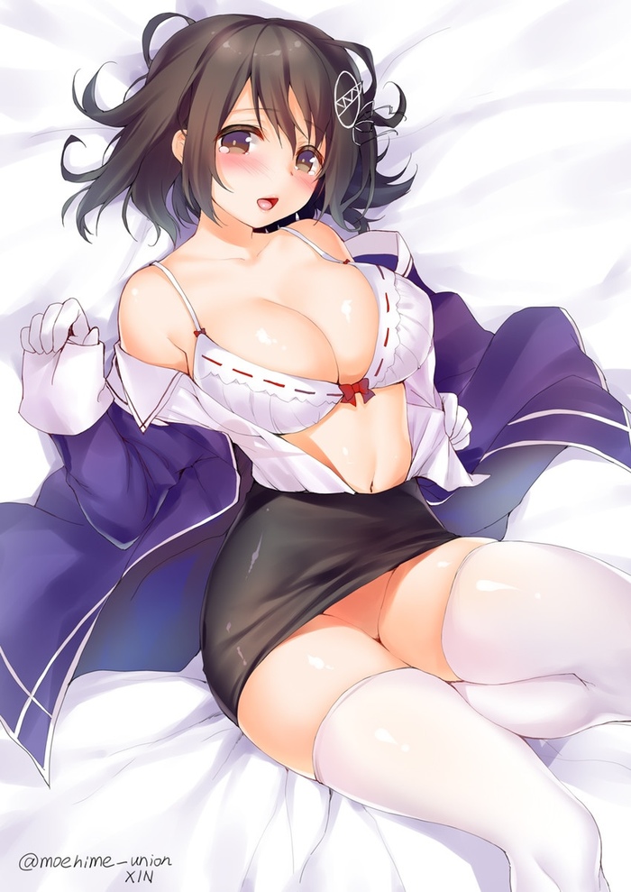 Haguro - NSFW, Kantai collection, Haguro, Sugoi dekai, Underwear, Anime art, Anime, Art