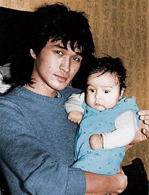 Photos of celebrities with their children (part 2). - Celebrities, A selection, Family photo, 90th, Actors and actresses, Interesting, The photo, Longpost, Mikhail Ulyanov, Vladislav Galkin, Alexey Buldakov, Natalia Fateeva, Viktor Tsoi, Dmitry Nagiyev, Valentin Gaft, Spartak Mishulin, Vyacheslav Tikhonov, Ilya Oleinikov, Innokentiy Smoktunovsky