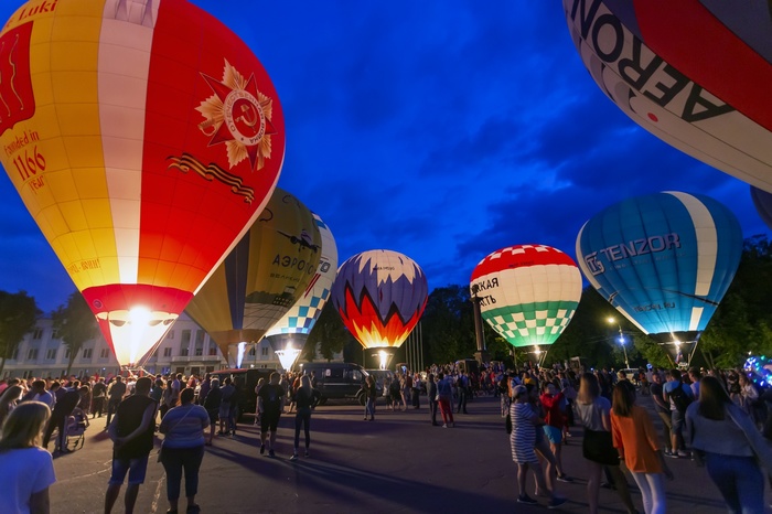 Night glow of balloons, Velikiye Luki - Velikie Luki, Hot Air Balloon, Aeronautics, Night, My