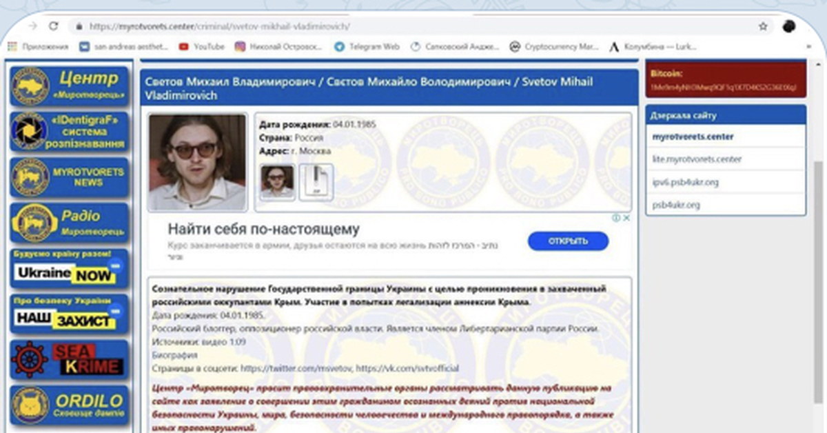 Список миротворец официальный фамилии и фото