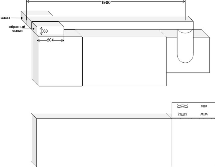 Плоский вытяжной канал на кухне