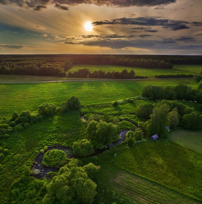 Evening landscape in the Belarusian outback - My, Republic of Belarus, Hobby, Landscape, Photographer, Quadcopter, Nature