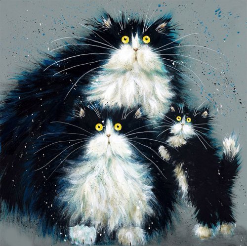 Funny cats Kim Haskins. - cat, Drawing, Positive, Longpost