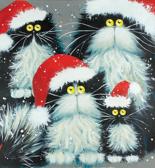 Funny cats Kim Haskins. - cat, Drawing, Positive, Longpost