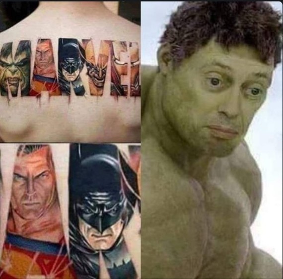 The error came out - Batman, Superman, Tattoo, Marvel, Dc comics