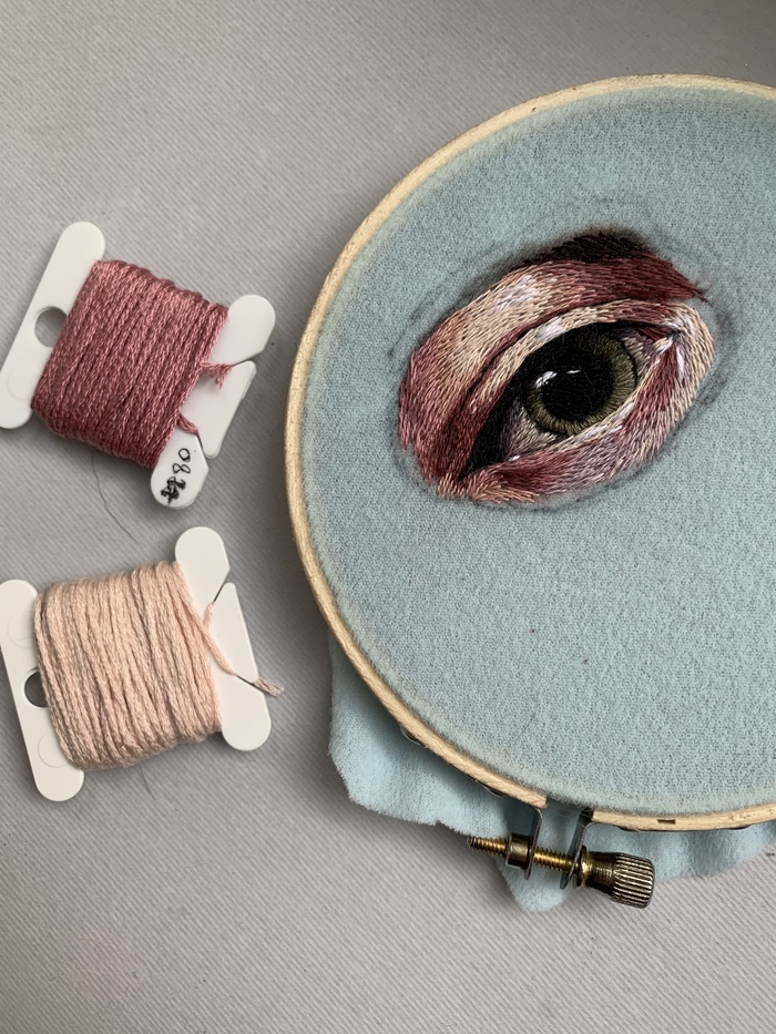 I'm watching you - My, Needlework without process, Satin stitch embroidery, Eyes, Longpost