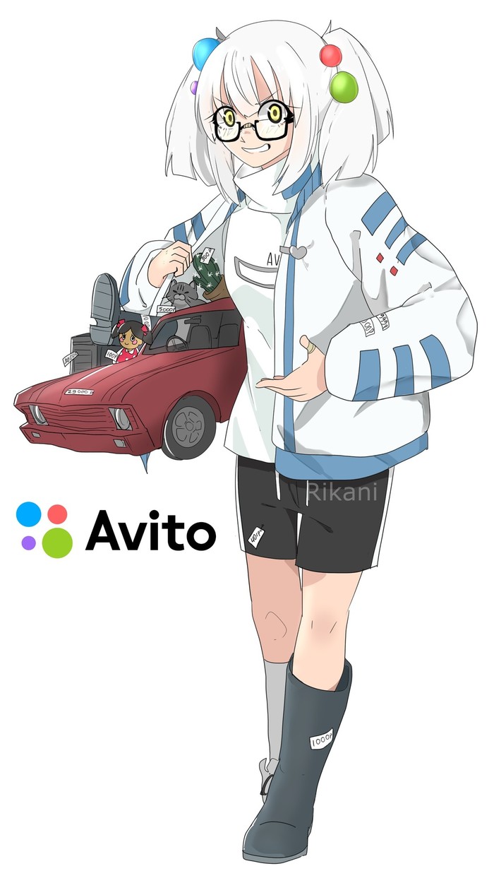 Mascot Avito-chan - Anime art, Anime, Not anime, Avito, Mascot, Rikani