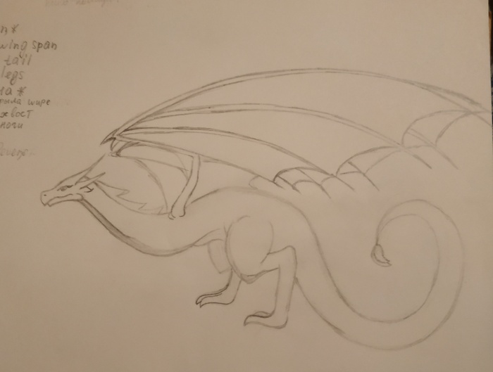 Wyvern(s) - My, The Dragon, Wyvern, Pencil drawing, Sketch, Sketching