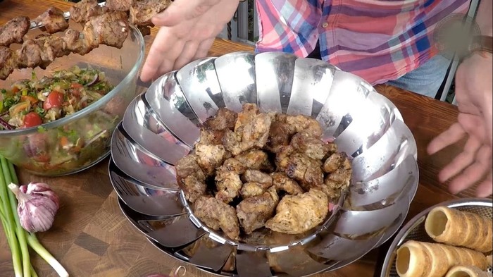 The perfect BBQ for a picnic - My, With grandfather at lunch, Shashlik, , Video recipe, Video, Longpost, Cooking, Recipe