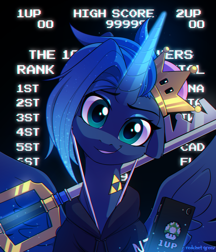High Score! My Little Pony, Princess Luna, Gamer Luna, MLP Crossover,  , Redchetgreen