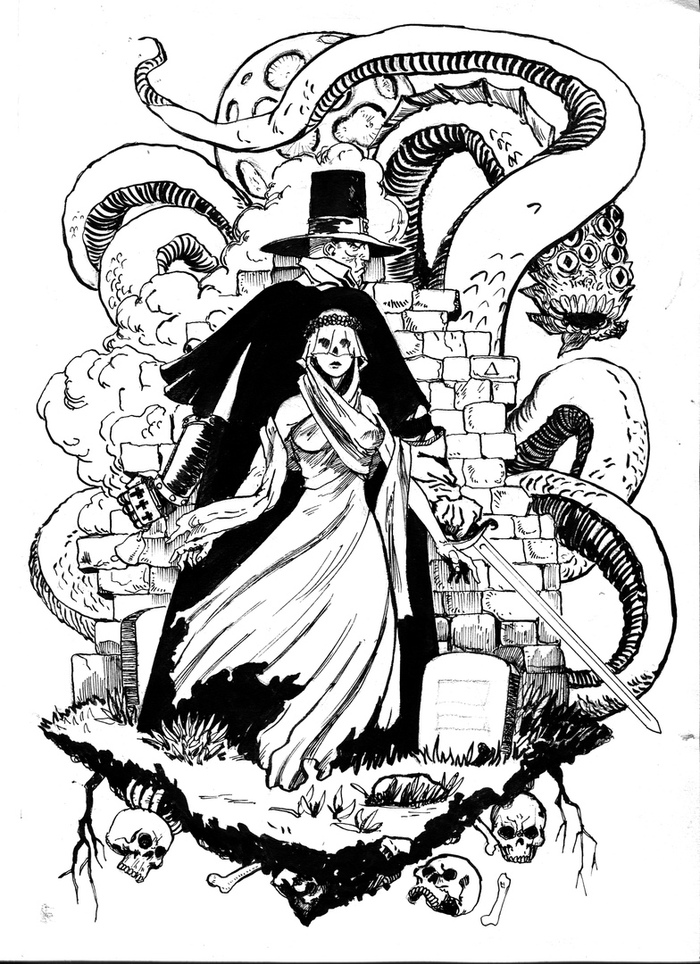 Процесс создания иллюстрации к комиксу "Звездопад" "№1 Железнобокий"