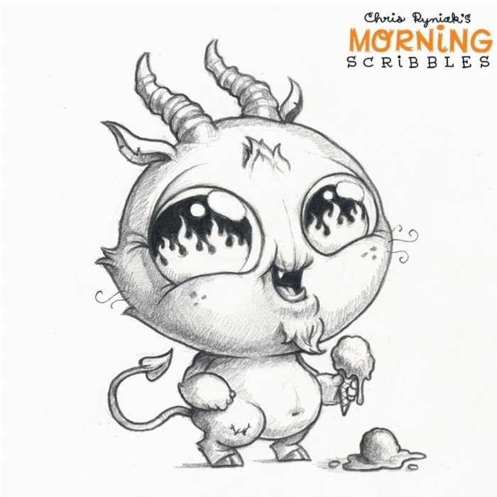 Freaks)))) - , Milota, Drawing, Longpost, Morning scribbles, Monster