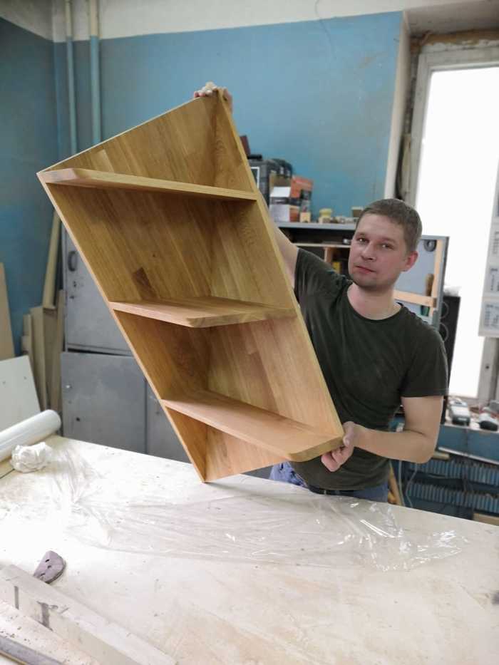 I sawed down such a shelf - My, , Woodworking, Plancus, A shelf, Oak, Carpenter