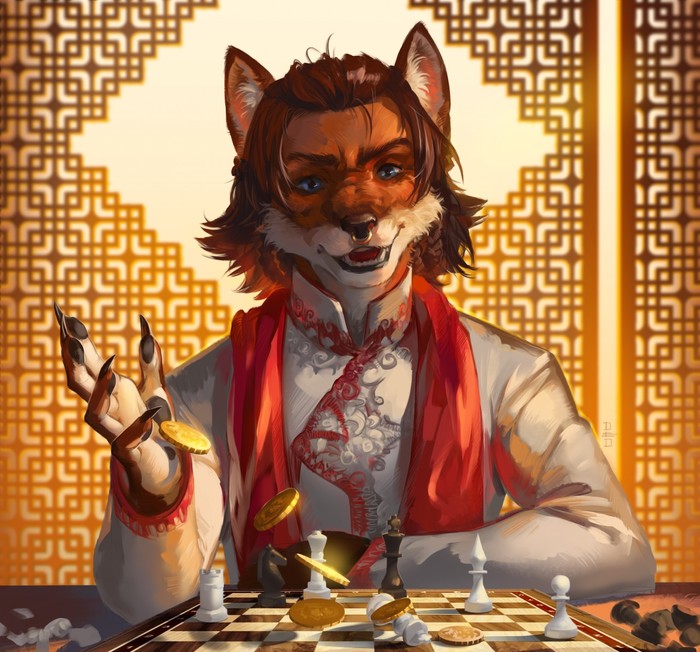 Coins and chess - Furry, Art, Deadro, Chess, Money