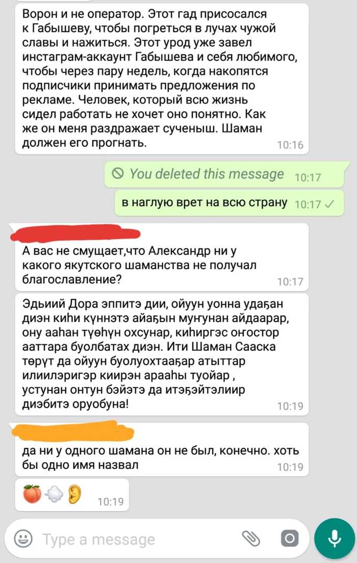 Here's what the Yakuts say about Sasha the shaman - My, Yakutsk, Shaman, Whatsapp, Correspondence, Screenshot, Alexander Gabyshev, Shamans