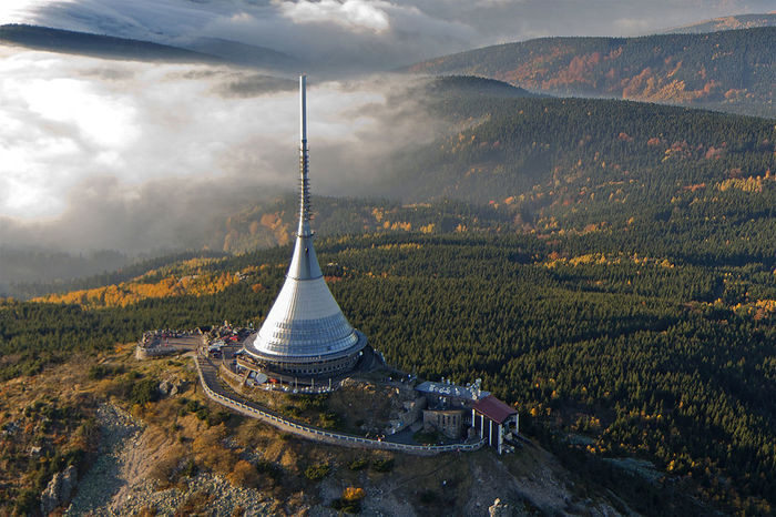 Socialist architecture: TV tower on Mount Jested, Czech Republic. - Architecture, TV tower, Czech, Czechoslovakia, Longpost