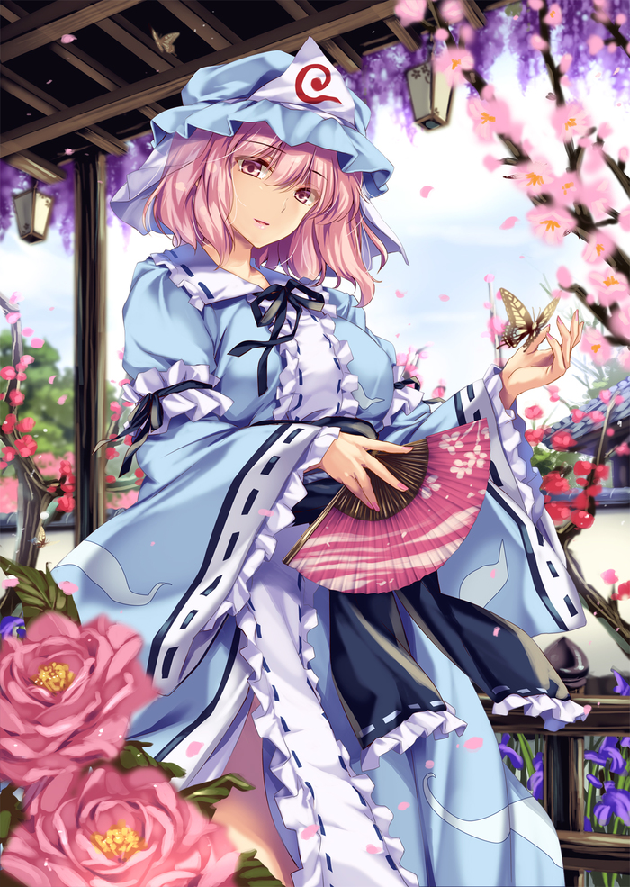 Yuyuko Saigyouji Touhou, Saigyouji Yuyuko, Anime Art, ,  , Moneti daifuku