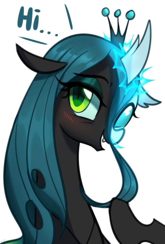 Приветик. - My Little Pony, Queen Chrysalis, Ocellus, Marenlicious