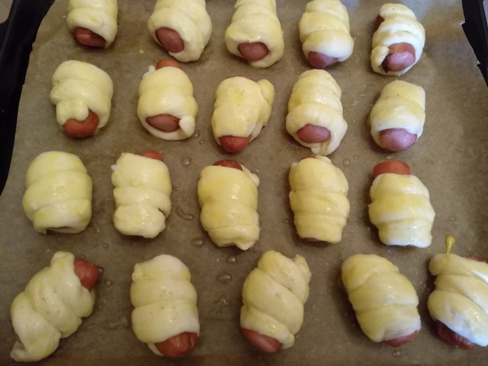Mini pigs in pretzel blankets Вкусно, Быстро, Сосиски, Тесто, Немецкая кухня, Длиннопост, Кулинария, Рецепт
