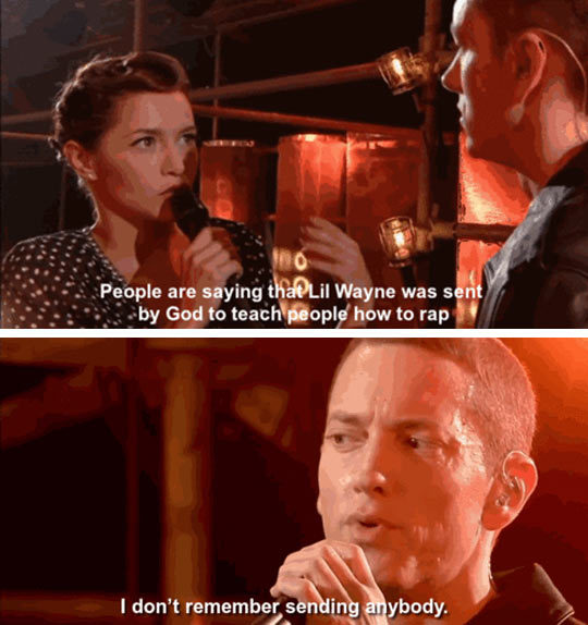 Rap god. - Rap, Eminem, Interview, 
