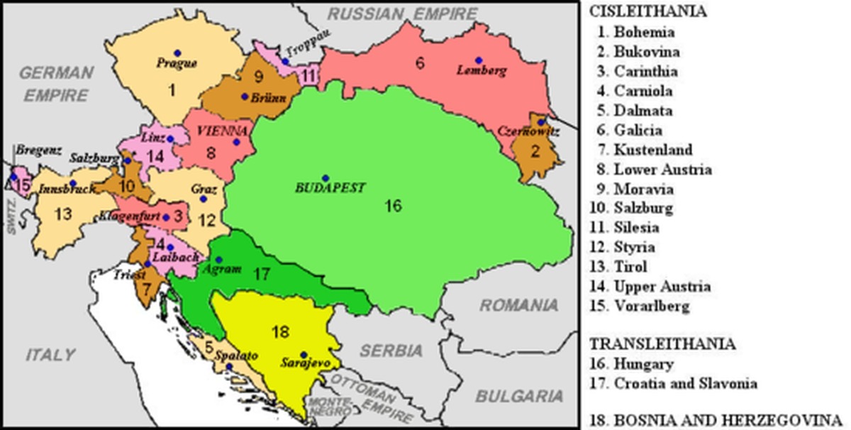 Австрийская империя венгрия. Административное деление Австро-Венгрии. Карта австрийской империи 19 века. Состав австрийской империи в 19 веке. Австрийская Империя карта 19 век.
