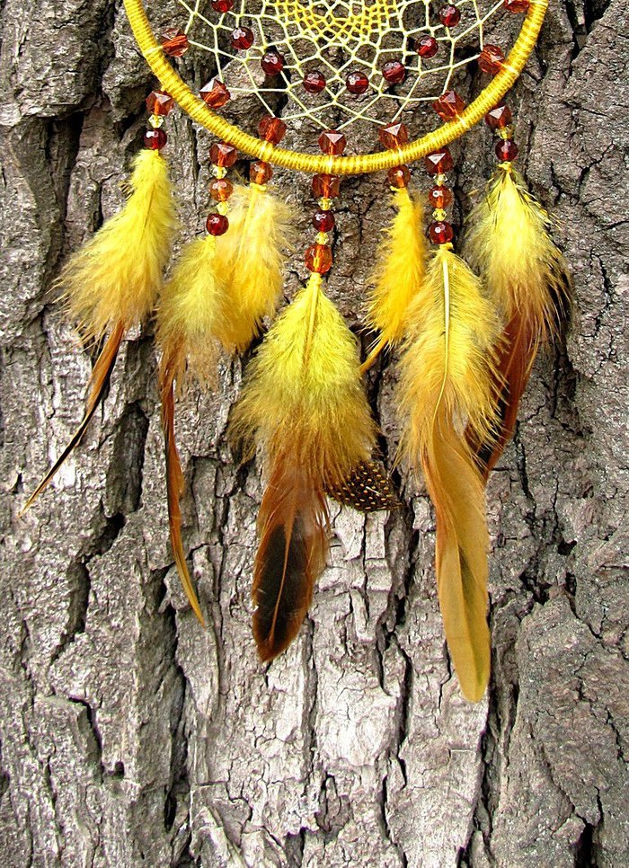 honey dream catcher - Dreamcatcher, My, Longpost, Creation, Handmade, Needlework