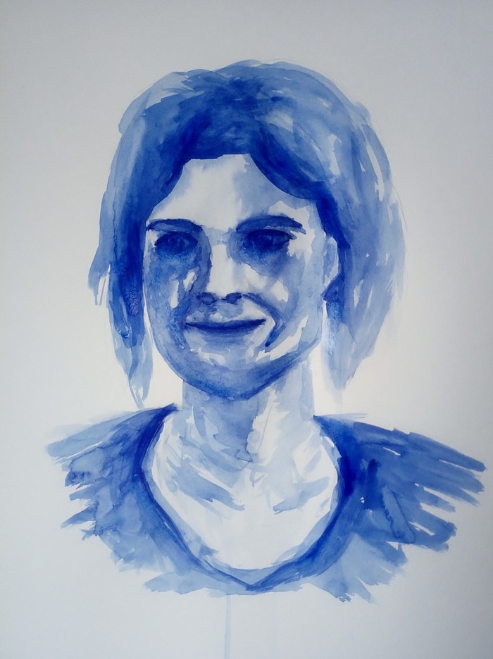 blue something - My, Drawing, Learning to draw